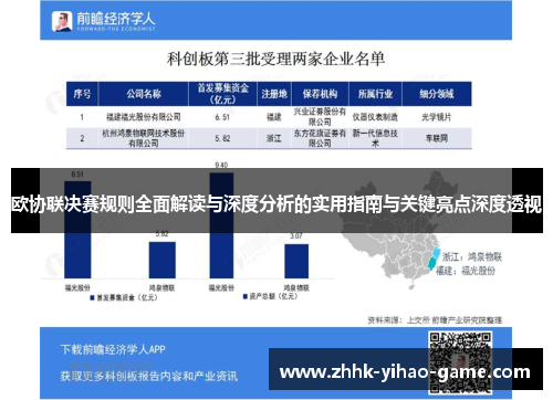 欧协联决赛规则全面解读与深度分析的实用指南与关键亮点深度透视
